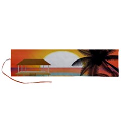 Sunset Beach Beach Palm Ocean Roll Up Canvas Pencil Holder (l) by Simbadda