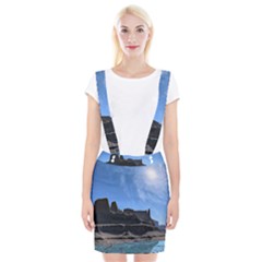 Mountains Galaxy Lake Landscape Braces Suspender Skirt by Simbadda