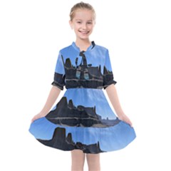 Mountains Galaxy Lake Landscape Kids  All Frills Chiffon Dress