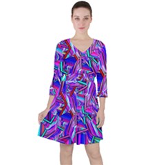 Stars Beveled 3d Abstract Ruffle Dress by Mariart