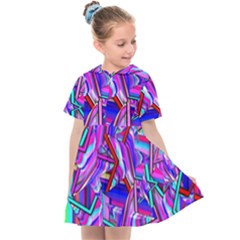 Stars Beveled 3d Abstract Kids  Sailor Dress