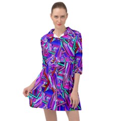 Stars Beveled 3d Abstract Mini Skater Shirt Dress by Mariart