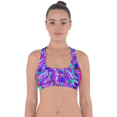 Stars Beveled 3d Abstract Cross Back Hipster Bikini Top 