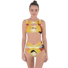 Ocean Sunset Dolphin Palm Tree Bandaged Up Bikini Set  by Simbadda