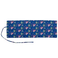 Memphis Pattern Roll Up Canvas Pencil Holder (m)