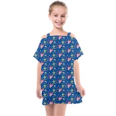 Memphis Pattern Kids  One Piece Chiffon Dress