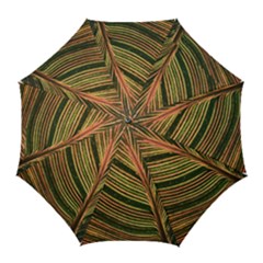 Leaf Patten Lines Colorful Plant Golf Umbrellas by Simbadda