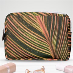 Leaf Patten Lines Colorful Plant Make Up Pouch (medium) by Simbadda