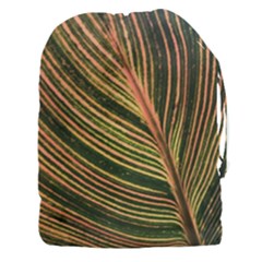 Leaf Patten Lines Colorful Plant Drawstring Pouch (xxxl) by Simbadda