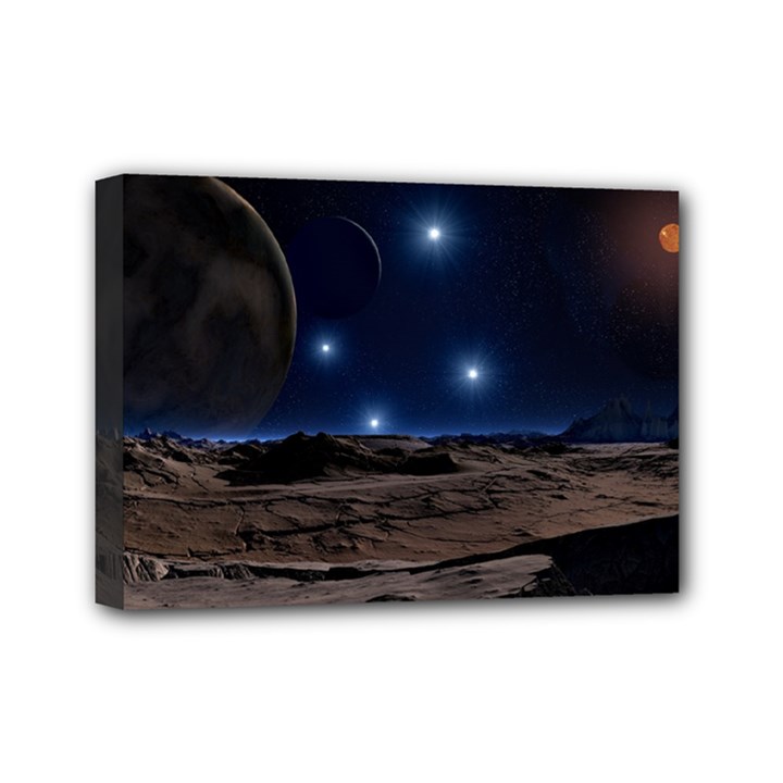 Lunar Landscape Star Brown Dwarf Mini Canvas 7  x 5  (Stretched)