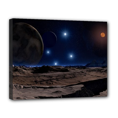 Lunar Landscape Star Brown Dwarf Canvas 14  X 11  (stretched) by Simbadda