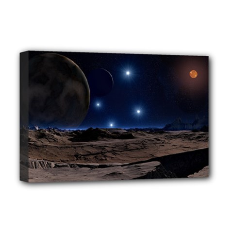 Lunar Landscape Star Brown Dwarf Deluxe Canvas 18  X 12  (stretched) by Simbadda