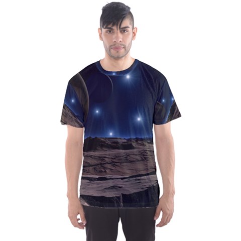 Lunar Landscape Star Brown Dwarf Men s Sports Mesh Tee by Simbadda