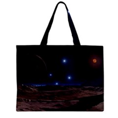 Lunar Landscape Star Brown Dwarf Zipper Mini Tote Bag by Simbadda