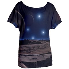 Lunar Landscape Star Brown Dwarf Women s Oversized Tee by Simbadda