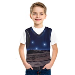 Lunar Landscape Star Brown Dwarf Kids  Sportswear by Simbadda