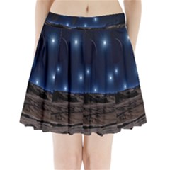 Lunar Landscape Star Brown Dwarf Pleated Mini Skirt