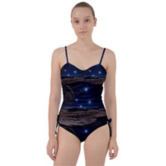 Lunar Landscape Star Brown Dwarf Sweetheart Tankini Set by Simbadda