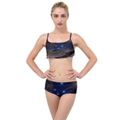 Lunar Landscape Star Brown Dwarf Layered Top Bikini Set by Simbadda