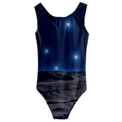 Lunar Landscape Star Brown Dwarf Kids  Cut-out Back One Piece Swimsuit by Simbadda