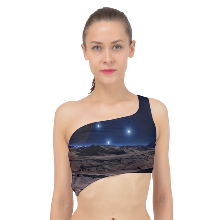 Lunar Landscape Star Brown Dwarf Spliced Up Bikini Top 