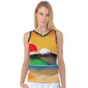 Mount Fuji Japan Lake Sun Sunset Women s Basketball Tank Top View1