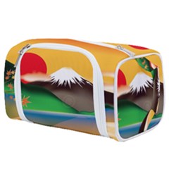 Mount Fuji Japan Lake Sun Sunset Toiletries Pouch by Simbadda