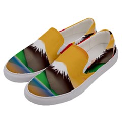 Mount Fuji Japan Lake Sun Sunset Men s Canvas Slip Ons by Simbadda