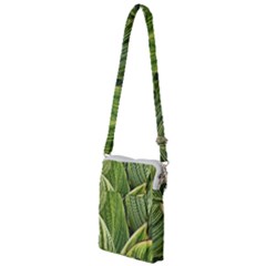 Leaves Striped Pattern Texture Multi Function Travel Bag by Simbadda