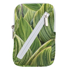 Leaves Striped Pattern Texture Belt Pouch Bag (large)