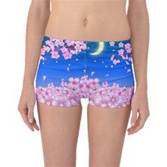 Sakura Cherry Blossom Night Moon Boyleg Bikini Bottoms by Simbadda