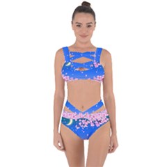 Sakura Cherry Blossom Night Moon Bandaged Up Bikini Set  by Simbadda