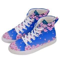 Sakura Cherry Blossom Night Moon Men s Hi-top Skate Sneakers by Simbadda