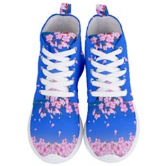 Sakura Cherry Blossom Night Moon Women s Lightweight High Top Sneakers by Simbadda