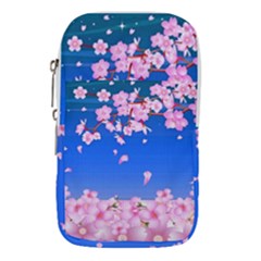 Sakura Cherry Blossom Night Moon Waist Pouch (small) by Simbadda