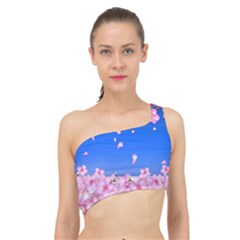 Sakura Cherry Blossom Night Moon Spliced Up Bikini Top 