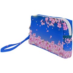 Sakura Cherry Blossom Night Moon Wristlet Pouch Bag (small) by Simbadda