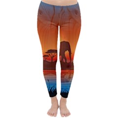 African Background Classic Winter Leggings by Simbadda