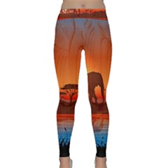 African Background Classic Yoga Leggings by Simbadda