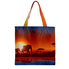 African Background Zipper Grocery Tote Bag by Simbadda