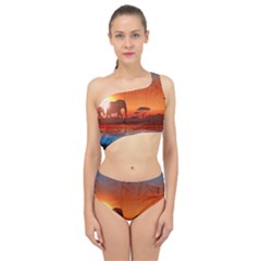 African Background Spliced Up Two Piece Swimsuit by Simbadda