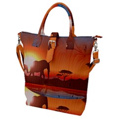 African Background Buckle Top Tote Bag by Simbadda