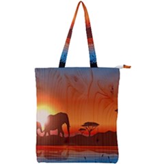 African Background Double Zip Up Tote Bag by Simbadda