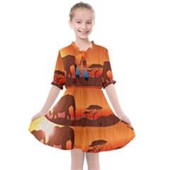 African Background Kids  All Frills Chiffon Dress by Simbadda