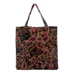 Plant Colorful Red Garden Leaves Grocery Tote Bag by Simbadda