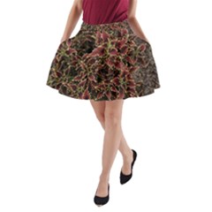 Plant Colorful Red Garden Leaves A-line Pocket Skirt by Simbadda