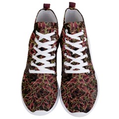 Plant Colorful Red Garden Leaves Men s Lightweight High Top Sneakers by Simbadda