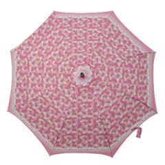 Peony Pattern Pink Scrapbookin Hook Handle Umbrellas (small) by Simbadda