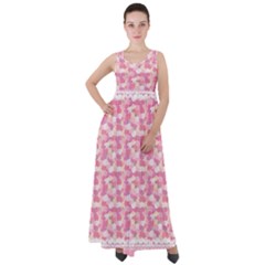 Peony Pattern Pink Scrapbookin Empire Waist Velour Maxi Dress by Simbadda