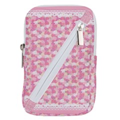 Peony Pattern Pink Scrapbookin Belt Pouch Bag (small) by Simbadda